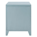Mesita de noche costera de 1 cajón y 1 puerta - Natural / Negro / Gris azulado / Blanco