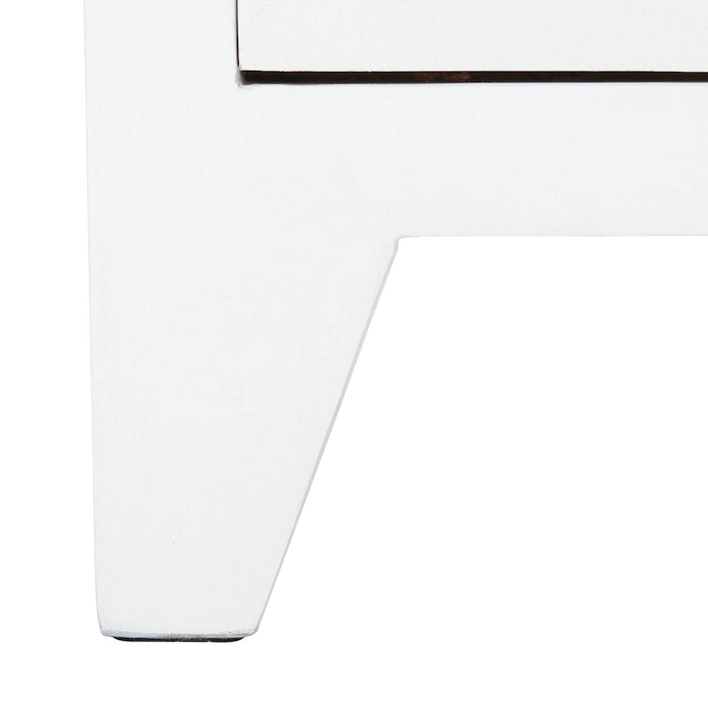 Mesita de noche costera de 1 cajón y 1 puerta - Natural / Negro / Gris azulado / Blanco
