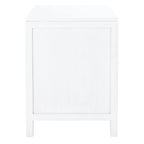 Mesita de noche costera de 1 cajón y 1 puerta - Natural / Negro / Gris azulado / Blanco
