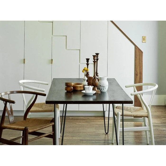 Silla Moderna Roja de Madera con Respaldo en Y Abierta, Estilo Contemporáneo para Cocina/Comedor, con Asiento Trenzado