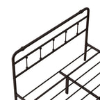Estructura de cama de plataforma de hierro forjado negro, Queen/King, para 2 personas