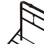 Estructura de cama de plataforma de hierro forjado negro, Queen/King, para 2 personas