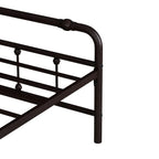 Estructura de cama de plataforma de hierro forjado negro, Queen/King, para 2 personas