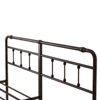 Estructura de cama de plataforma de hierro forjado negro, Queen/King, para 2 personas