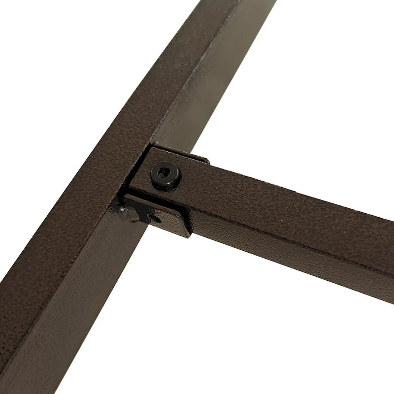 Estructura de cama de plataforma de hierro forjado negro, Queen/King, para 2 personas