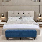 Banco otomano de almacenaje de 2 plazas azul/gris/beige