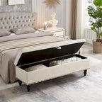 Banco otomano de almacenaje de 2 plazas azul/gris/beige