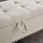 Banco otomano de almacenaje de 2 plazas azul/gris/beige
