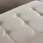 Banco otomano de almacenaje de 2 plazas azul/gris/beige