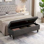 Banco otomano de almacenaje de 2 plazas azul/gris/beige
