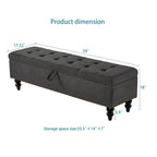 Banco otomano de almacenaje de 2 plazas azul/gris/beige