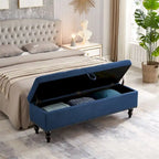Banco otomano de almacenaje de 2 plazas azul/gris/beige