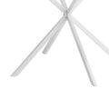 Mesa de comedor redonda con patas cruzadas de 42" para 2-4 personas – Negro mate / Negro / Blanco mármol / Blanco