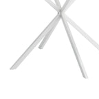 Mesa de comedor redonda con patas cruzadas de 42" para 2-4 personas – Negro mate / Negro / Blanco mármol / Blanco