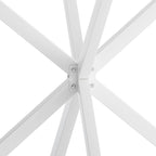 Mesa de comedor redonda con patas cruzadas de 42" para 2-4 personas – Negro mate / Negro / Blanco mármol / Blanco