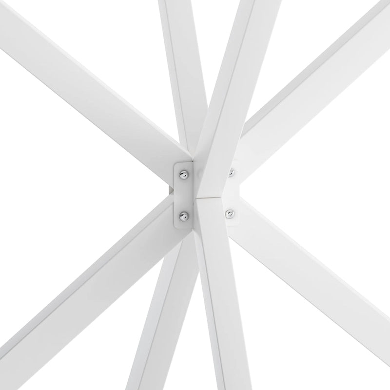 Mesa de comedor redonda con patas cruzadas de 42" para 2-4 personas – Negro mate / Negro / Blanco mármol / Blanco