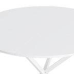 Mesa de comedor redonda con patas cruzadas de 42" para 2-4 personas – Negro mate / Negro / Blanco mármol / Blanco