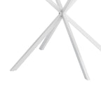 Mesa de comedor redonda con patas cruzadas de 42" para 2-4 personas – Negro mate / Negro / Blanco mármol / Blanco