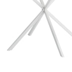 Mesa de comedor redonda con patas cruzadas de 42" para 2-4 personas – Negro mate / Negro / Blanco mármol / Blanco