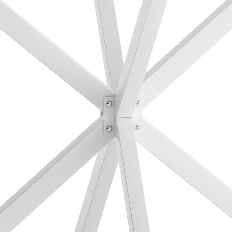 Mesa de comedor redonda con patas cruzadas de 42" para 2-4 personas – Negro mate / Negro / Blanco mármol / Blanco