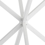 Mesa de comedor redonda con patas cruzadas de 42" para 2-4 personas – Negro mate / Negro / Blanco mármol / Blanco