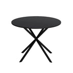 Mesa de comedor redonda con patas cruzadas de 42" para 2-4 personas – Negro mate / Negro / Blanco mármol / Blanco