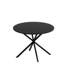 Mesa de comedor redonda con patas cruzadas de 42" para 2-4 personas – Negro mate / Negro / Blanco mármol / Blanco