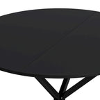 Mesa de comedor redonda con patas cruzadas de 42" para 2-4 personas – Negro mate / Negro / Blanco mármol / Blanco