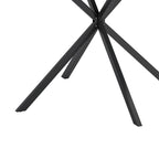 Mesa de comedor redonda con patas cruzadas de 42" para 2-4 personas – Negro mate / Negro / Blanco mármol / Blanco