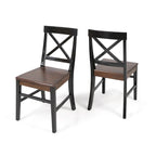 Roshan Farmhouse Acacia Wood Dining Chairs set of 2