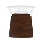 Sillas de comedor de madera de acacia estilo rústico, blancas/negras, juego de 2
