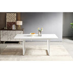 Mesa de comedor extensible, Negro / Blanco, para 4-6 personas