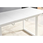 Mesa de comedor extensible, Negro / Blanco, para 4-6 personas
