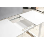 Mesa de comedor extensible, Negro / Blanco, para 4-6 personas