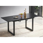 Mesa de comedor extensible, Negro / Blanco, para 4-6 personas