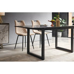 Mesa de comedor extensible, Negro / Blanco, para 4-6 personas