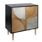 Aparador de acento de 2 puertas Gold - Negro y dorado, unidad individual