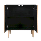 Aparador de acento de 2 puertas Gold - Negro y dorado, unidad individual