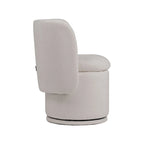 Sillón giratorio Off White Wingback para comedor, altura de comedor, individual