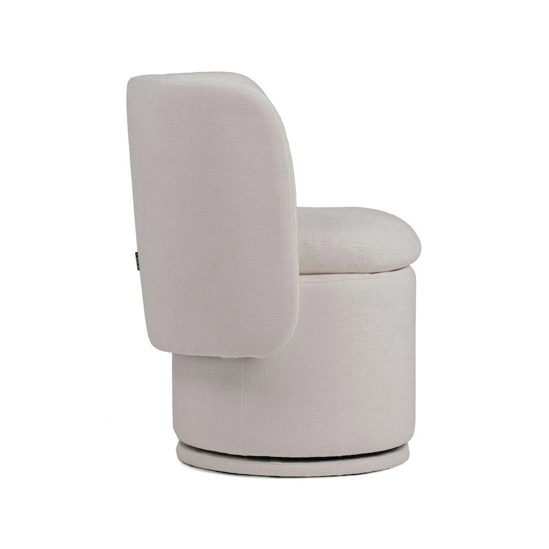 Sillón giratorio Off White Wingback para comedor, altura de comedor, individual