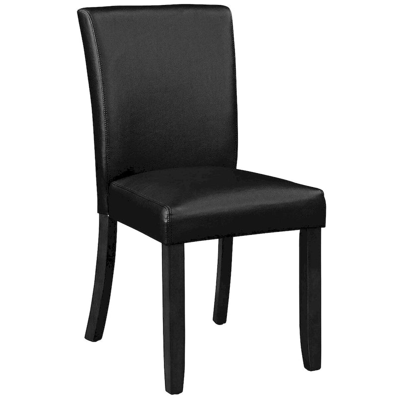Silla de comedor sin brazos negra/capuchino, asiento acolchado de vinilo, capacidad para 1 persona
